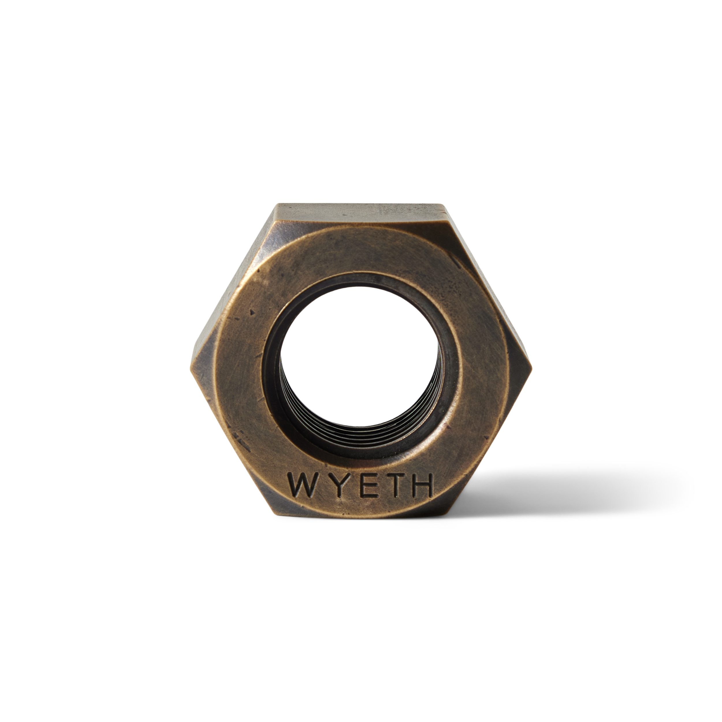 Industrial Machine Nut in Patinated Bronze