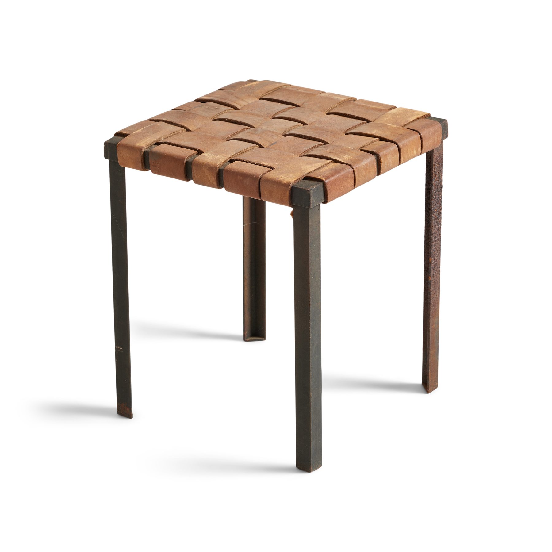 Woven Leather Stool