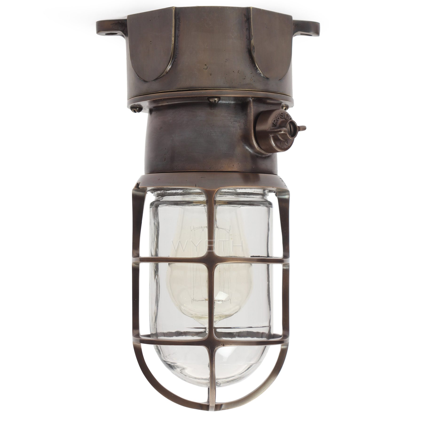 Bronze Flush Mount Industrial Light Fixture