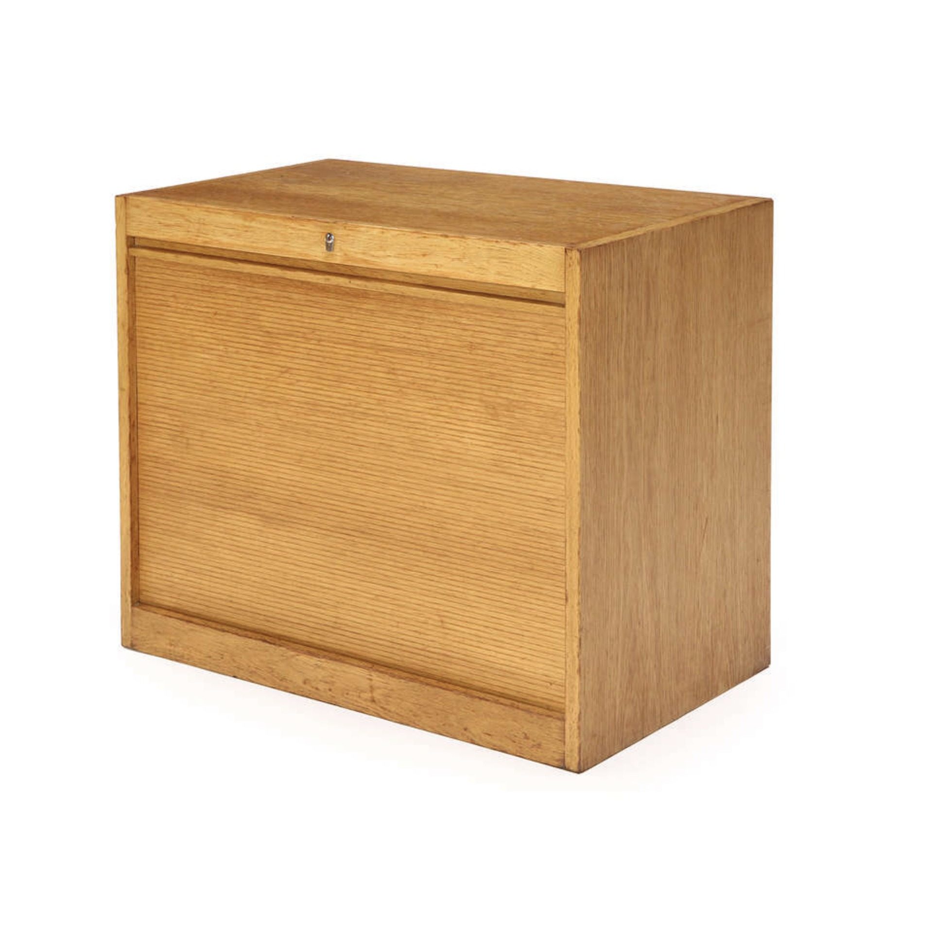 Oak Tambour Door File Cabinet