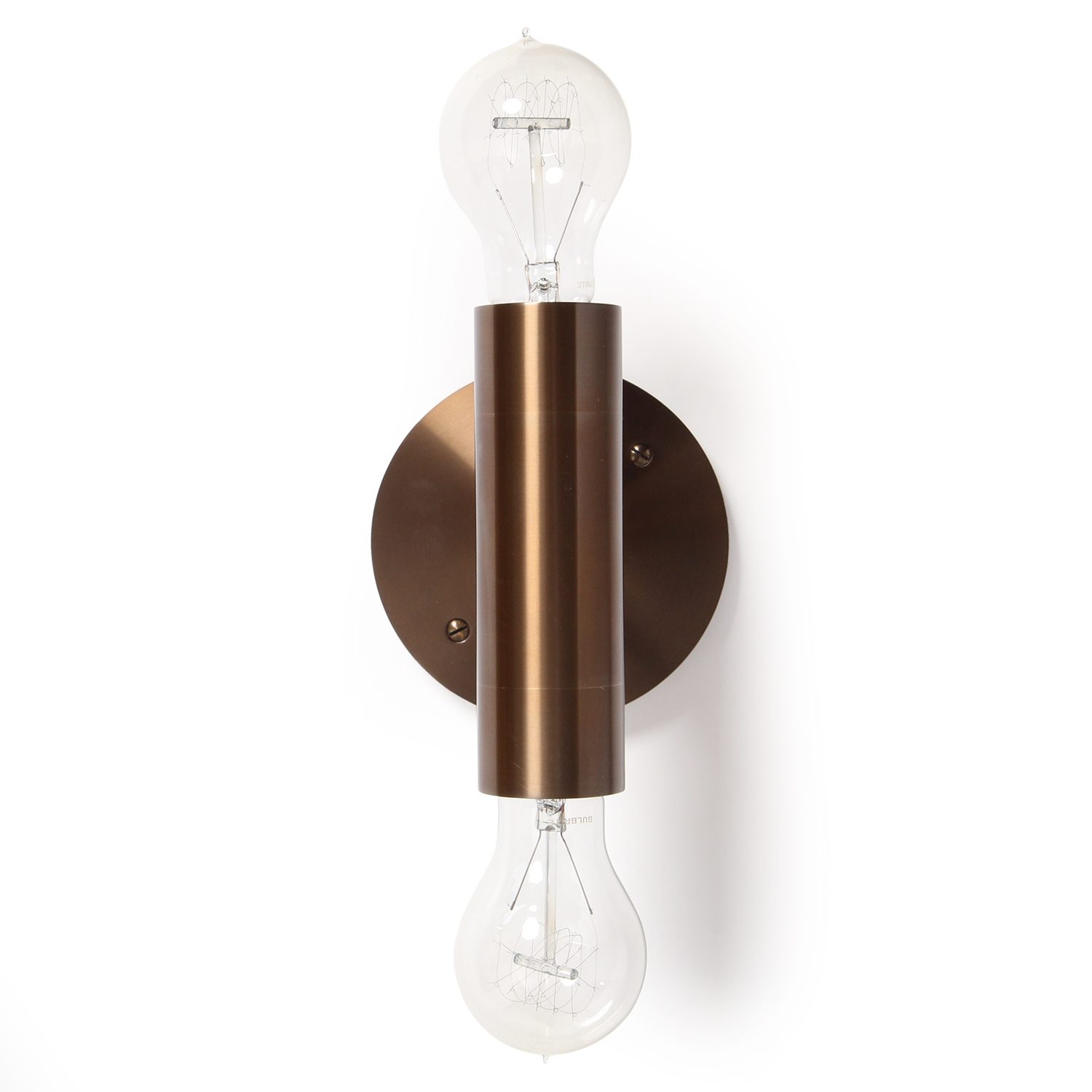 Double Wall Light in Patinated Brass