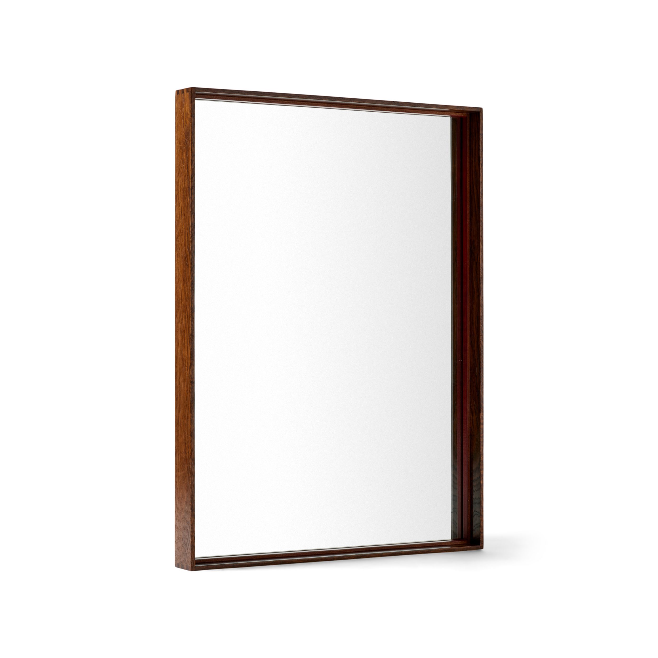 ‘Thin Line’ Wood Mirror with Leather Trim